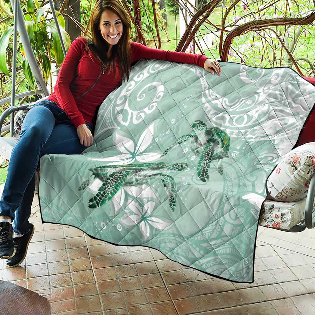 Happy Valentine's Day Polynesia Quilt SeaTurtle Couple Polynesian - Green Lester Color LT14 - Polynesian Pride