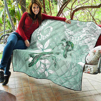 Happy Valentine's Day Polynesia Quilt SeaTurtle Couple Polynesian - Green Lester Color LT14 - Polynesian Pride
