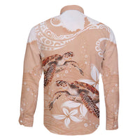 Happy Valentine's Day Polynesia Family Matching Long Sleeve Bodycon Dress and Hawaiian Shirt SeaTurtle Couple Polynesian - Desert Sand Color LT14 - Polynesian Pride