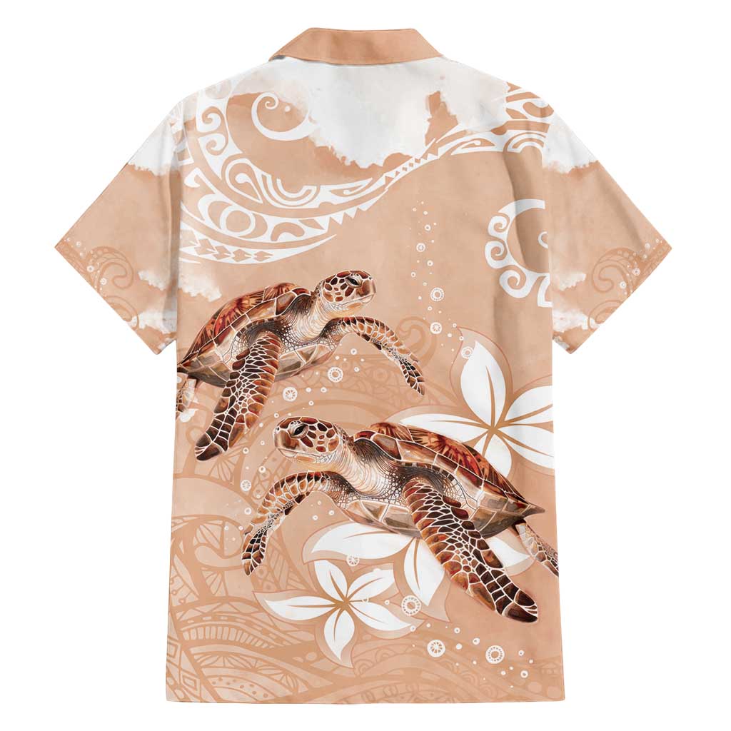 Happy Valentine's Day Polynesia Family Matching Puletasi and Hawaiian Shirt SeaTurtle Couple Polynesian - Desert Sand Color LT14 - Polynesian Pride