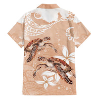 Happy Valentine's Day Polynesia Family Matching Puletasi and Hawaiian Shirt SeaTurtle Couple Polynesian - Desert Sand Color LT14 - Polynesian Pride