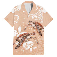 Happy Valentine's Day Polynesia Family Matching Short Sleeve Bodycon Dress and Hawaiian Shirt SeaTurtle Couple Polynesian - Desert Sand Color LT14 Dad's Shirt - Short Sleeve Desert Sand - Polynesian Pride