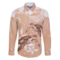 Happy Valentine's Day Polynesia Family Matching Short Sleeve Bodycon Dress and Hawaiian Shirt SeaTurtle Couple Polynesian - Desert Sand Color LT14 Dad's Shirt - Long Sleeve Desert Sand - Polynesian Pride