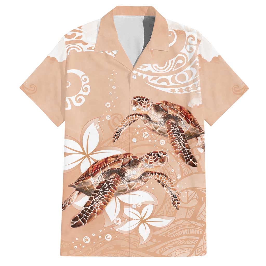 Happy Valentine's Day Polynesia Family Matching Tank Maxi Dress and Hawaiian Shirt SeaTurtle Couple Polynesian - Desert Sand Color LT14 Dad's Shirt - Short Sleeve Desert Sand - Polynesian Pride