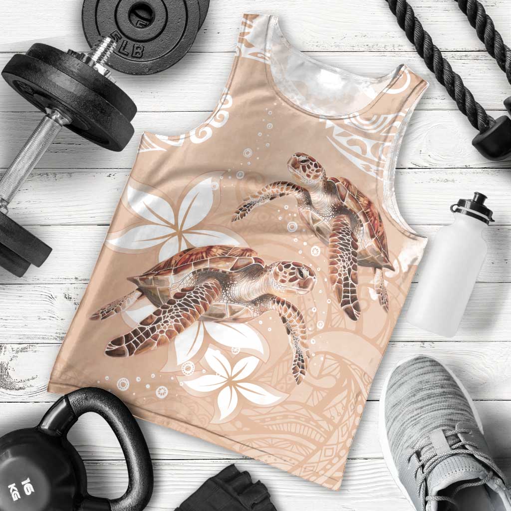 Happy Valentine's Day Polynesia Men Tank Top SeaTurtle Couple Polynesian - Desert Sand Color