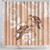 Happy Valentine's Day Polynesia Shower Curtain SeaTurtle Couple Polynesian - Desert Sand Color LT14 - Polynesian Pride