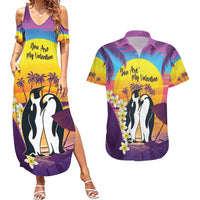Hawaii Penguin Couple Couples Matching Summer Maxi Dress and Hawaiian Shirt You Are My Valentine - Tropical Sunset Vibes LT14 Purple - Polynesian Pride