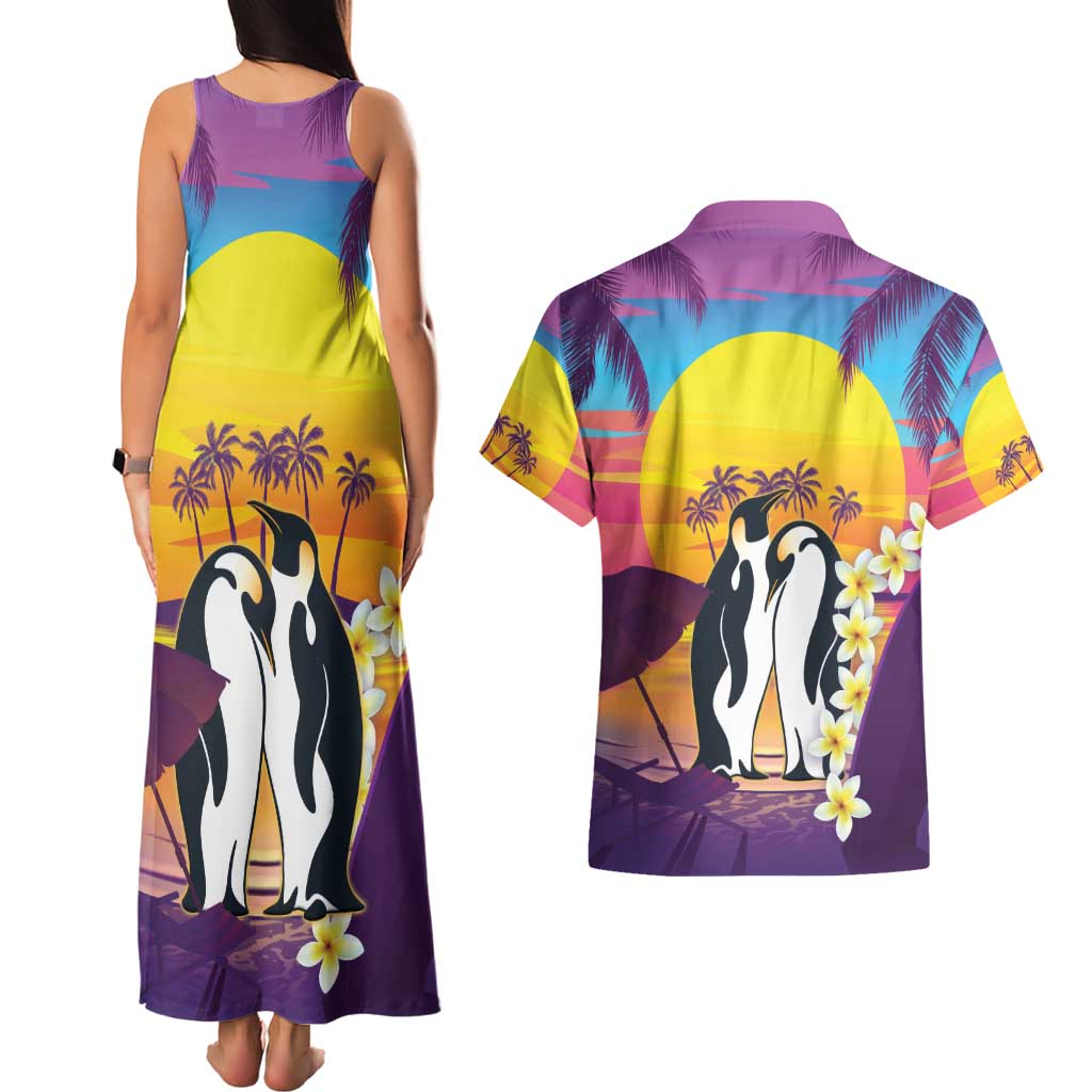 Hawaii Penguin Couple Couples Matching Tank Maxi Dress and Hawaiian Shirt You Are My Valentine - Tropical Sunset Vibes LT14 - Polynesian Pride