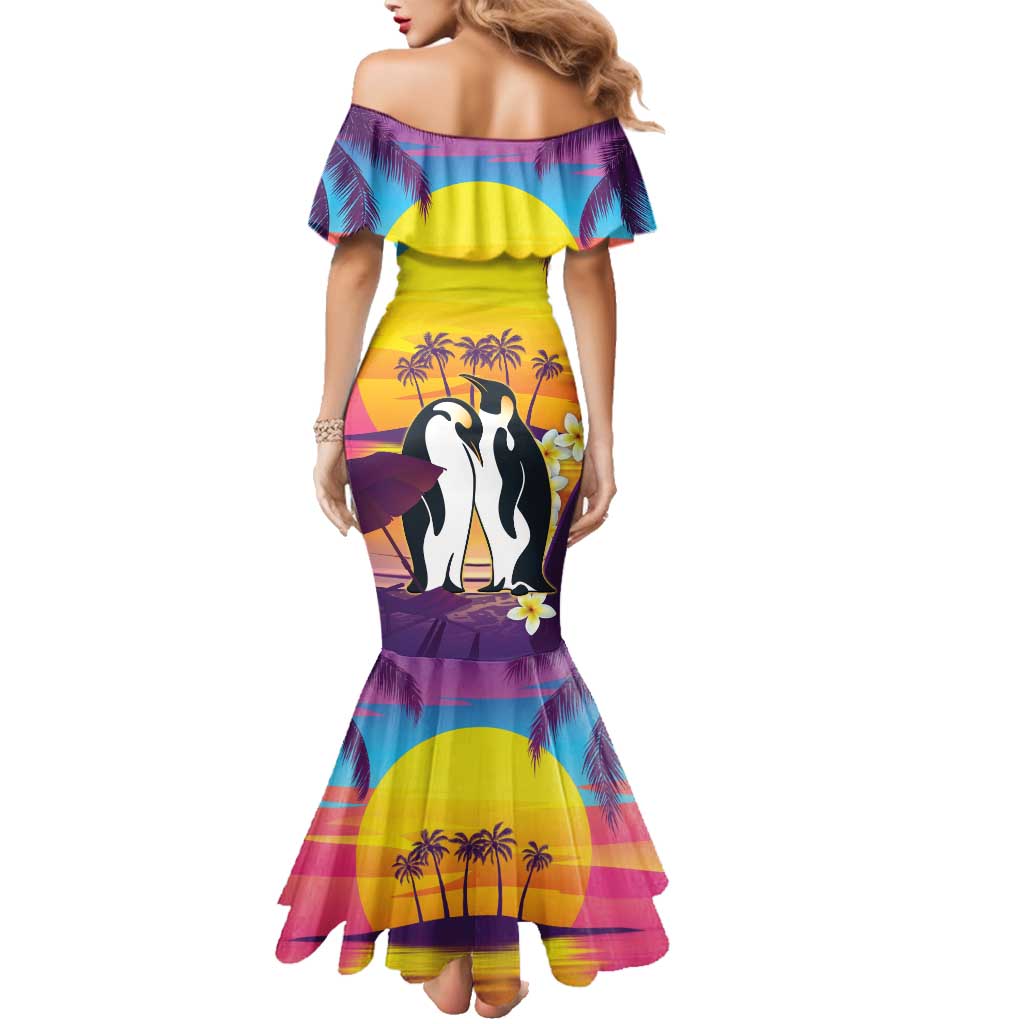 Hawaii Penguin Couple Family Matching Mermaid Dress and Hawaiian Shirt You Are My Valentine - Tropical Sunset Vibes LT14 - Polynesian Pride
