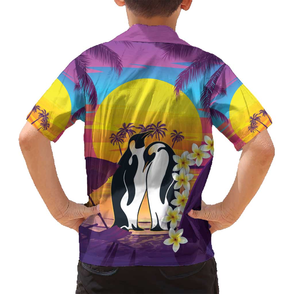 Hawaii Penguin Couple Family Matching Off Shoulder Maxi Dress and Hawaiian Shirt You Are My Valentine - Tropical Sunset Vibes LT14 - Polynesian Pride