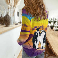 Hawaii Penguin Couple Women Casual Shirt You Are My Valentine - Tropical Sunset Vibes LT14 - Polynesian Pride