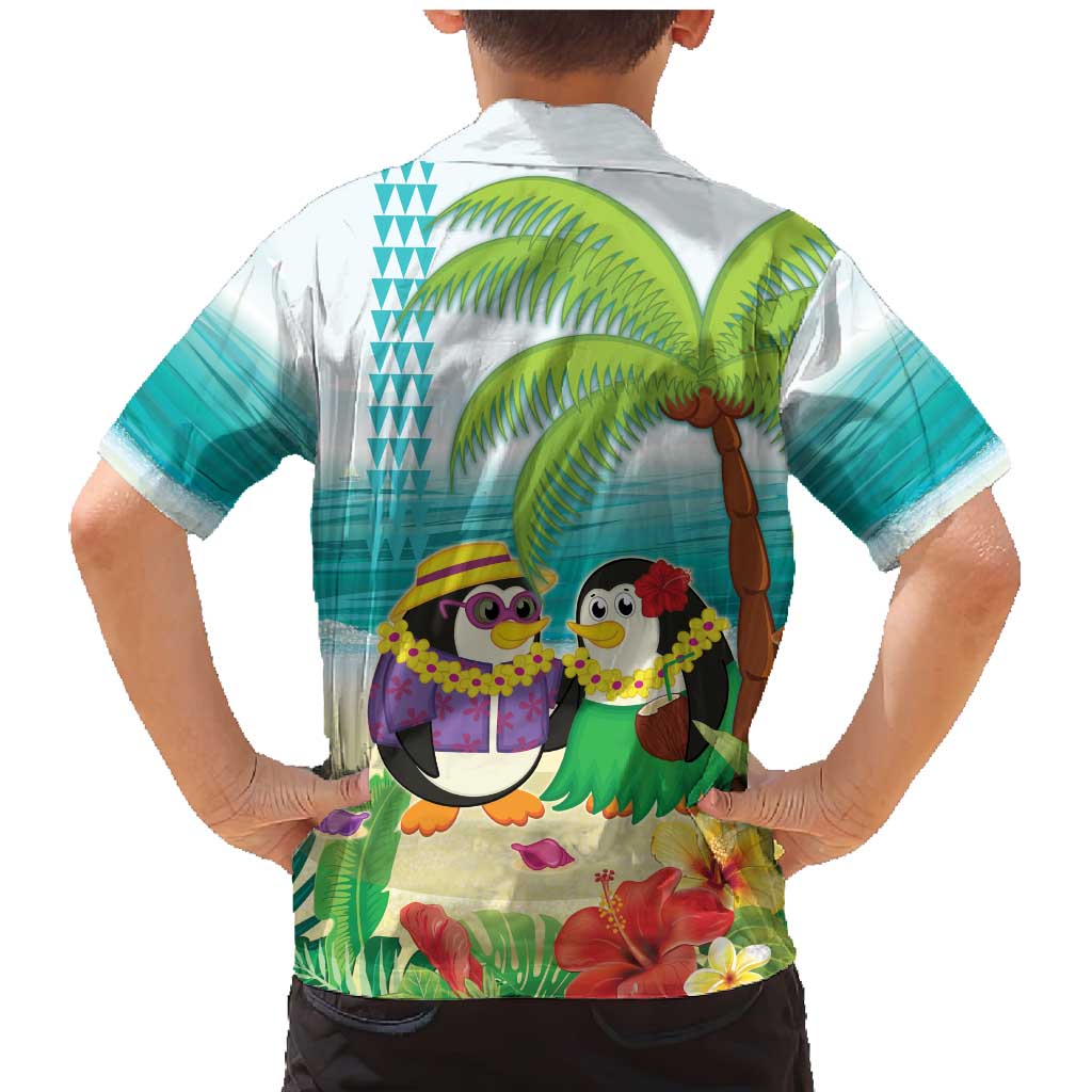 Hawaii Penguin Couple Family Matching Mermaid Dress and Hawaiian Shirt Hawaiian Kakau - Tropical Summer Vibes LT14 - Polynesian Pride