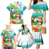 Hawaii Penguin Couple Family Matching Mermaid Dress and Hawaiian Shirt Hawaiian Kakau - Tropical Summer Vibes LT14 - Polynesian Pride