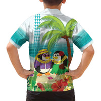 Hawaii Penguin Couple Family Matching Off Shoulder Maxi Dress and Hawaiian Shirt Hawaiian Kakau - Tropical Summer Vibes LT14 - Polynesian Pride