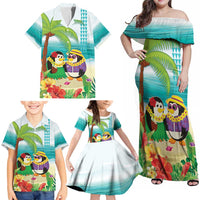 Hawaii Penguin Couple Family Matching Off Shoulder Maxi Dress and Hawaiian Shirt Hawaiian Kakau - Tropical Summer Vibes LT14 - Polynesian Pride