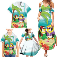 Hawaii Penguin Couple Family Matching Summer Maxi Dress and Hawaiian Shirt Hawaiian Kakau - Tropical Summer Vibes LT14 - Polynesian Pride