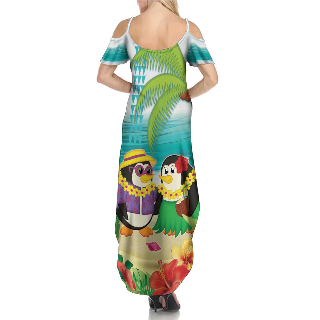 Hawaii Penguin Couple Family Matching Summer Maxi Dress and Hawaiian Shirt Hawaiian Kakau - Tropical Summer Vibes LT14 - Polynesian Pride
