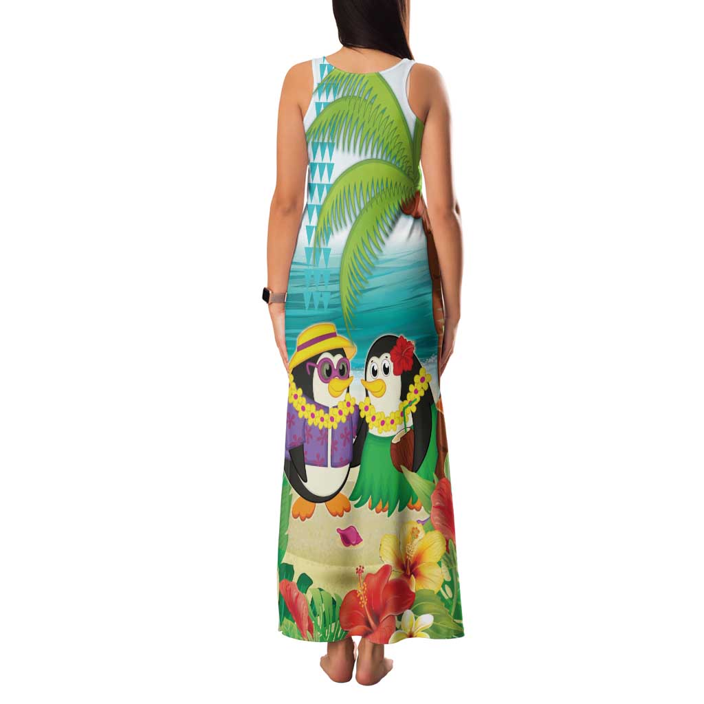 Hawaii Penguin Couple Family Matching Tank Maxi Dress and Hawaiian Shirt Hawaiian Kakau - Tropical Summer Vibes LT14 - Polynesian Pride