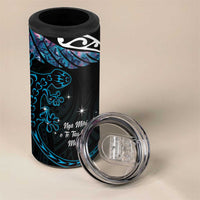 New Zealand Matariki 4 in 1 Can Cooler Tumbler Maori New Year Silver Fern And Lizard - Turquosie LT14 - Polynesian Pride