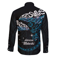 New Zealand Matariki Family Matching Mermaid Dress and Hawaiian Shirt Maori New Year Silver Fern And Lizard - Turquosie LT14 - Polynesian Pride