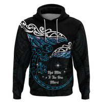 New Zealand Matariki Hoodie Maori New Year Silver Fern And Lizard - Turquosie LT14 Pullover Hoodie Turquoise - Polynesian Pride
