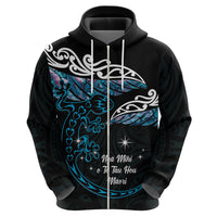 New Zealand Matariki Hoodie Maori New Year Silver Fern And Lizard - Turquosie LT14 - Polynesian Pride