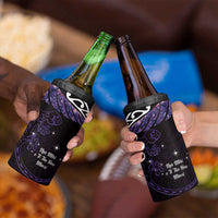 New Zealand Matariki 4 in 1 Can Cooler Tumbler Maori New Year Silver Fern And Lizard - Purple LT14 - Polynesian Pride