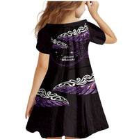 New Zealand Matariki Family Matching Mermaid Dress and Hawaiian Shirt Maori New Year Silver Fern And Lizard - Purple LT14 - Polynesian Pride