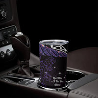 New Zealand Matariki Tumbler Cup Maori New Year Silver Fern And Lizard - Purple