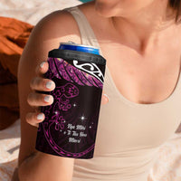 New Zealand Matariki 4 in 1 Can Cooler Tumbler Maori New Year Silver Fern And Lizard - Pink LT14 - Polynesian Pride