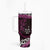 New Zealand Matariki Tumbler With Handle Maori New Year Silver Fern And Lizard - Pink