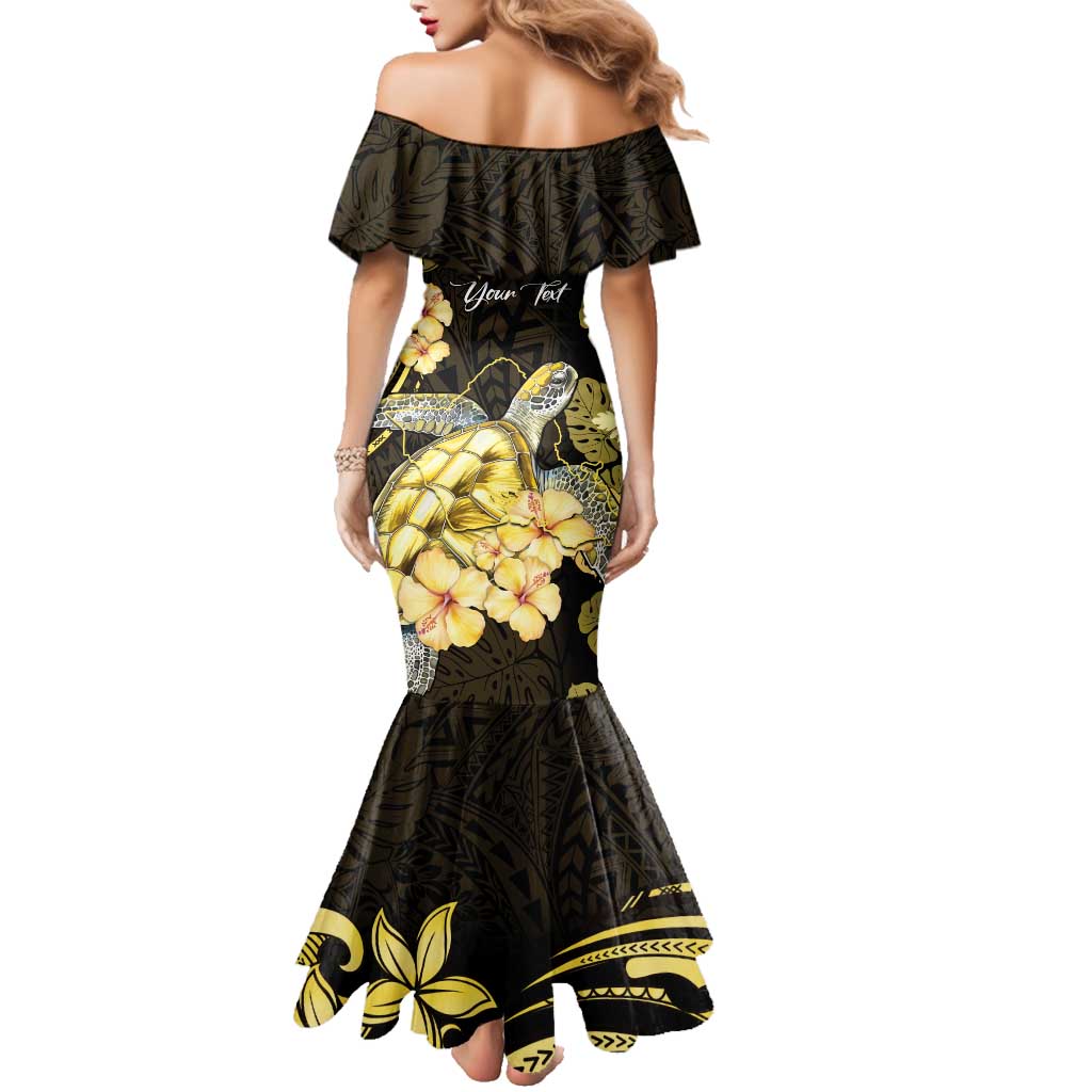 Personalised Aloha Hawaii Oahu Island Family Matching Mermaid Dress and Hawaiian Shirt Gathering Place Sea Turtle Ilima Flowers LT14 - Polynesian Pride