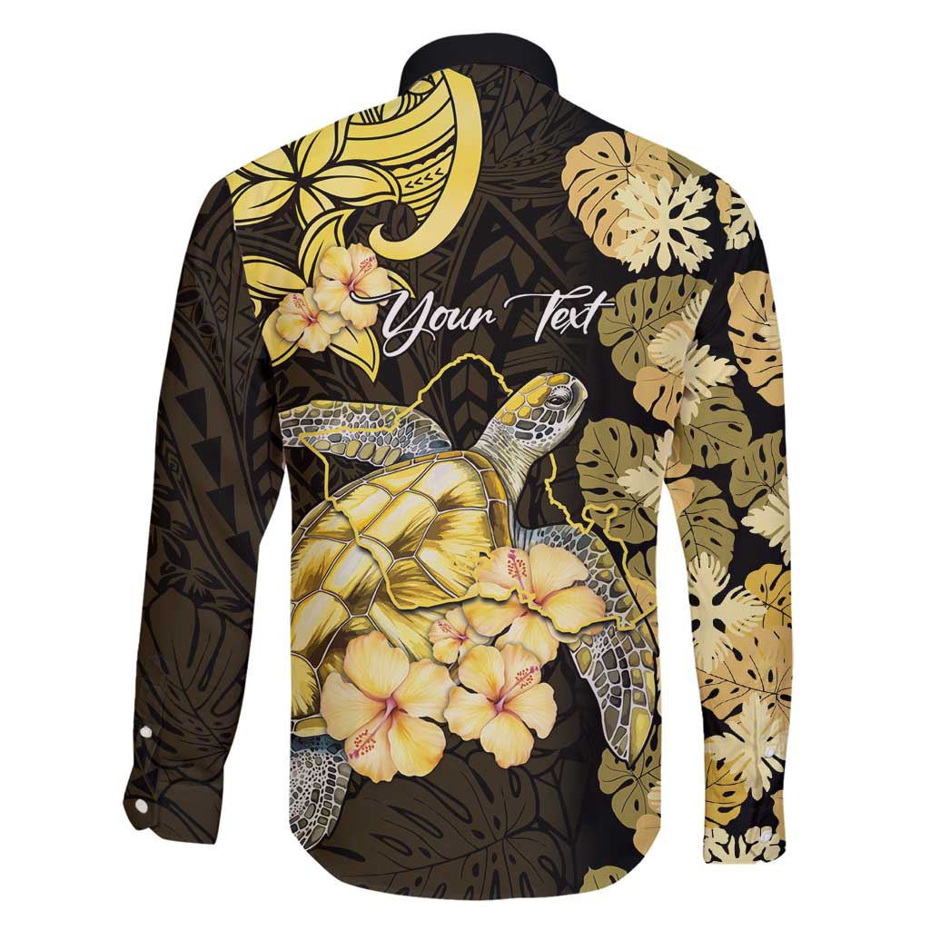 Personalised Aloha Hawaii Oahu Island Family Matching Off Shoulder Maxi Dress and Hawaiian Shirt Gathering Place Sea Turtle Ilima Flowers LT14 - Polynesian Pride
