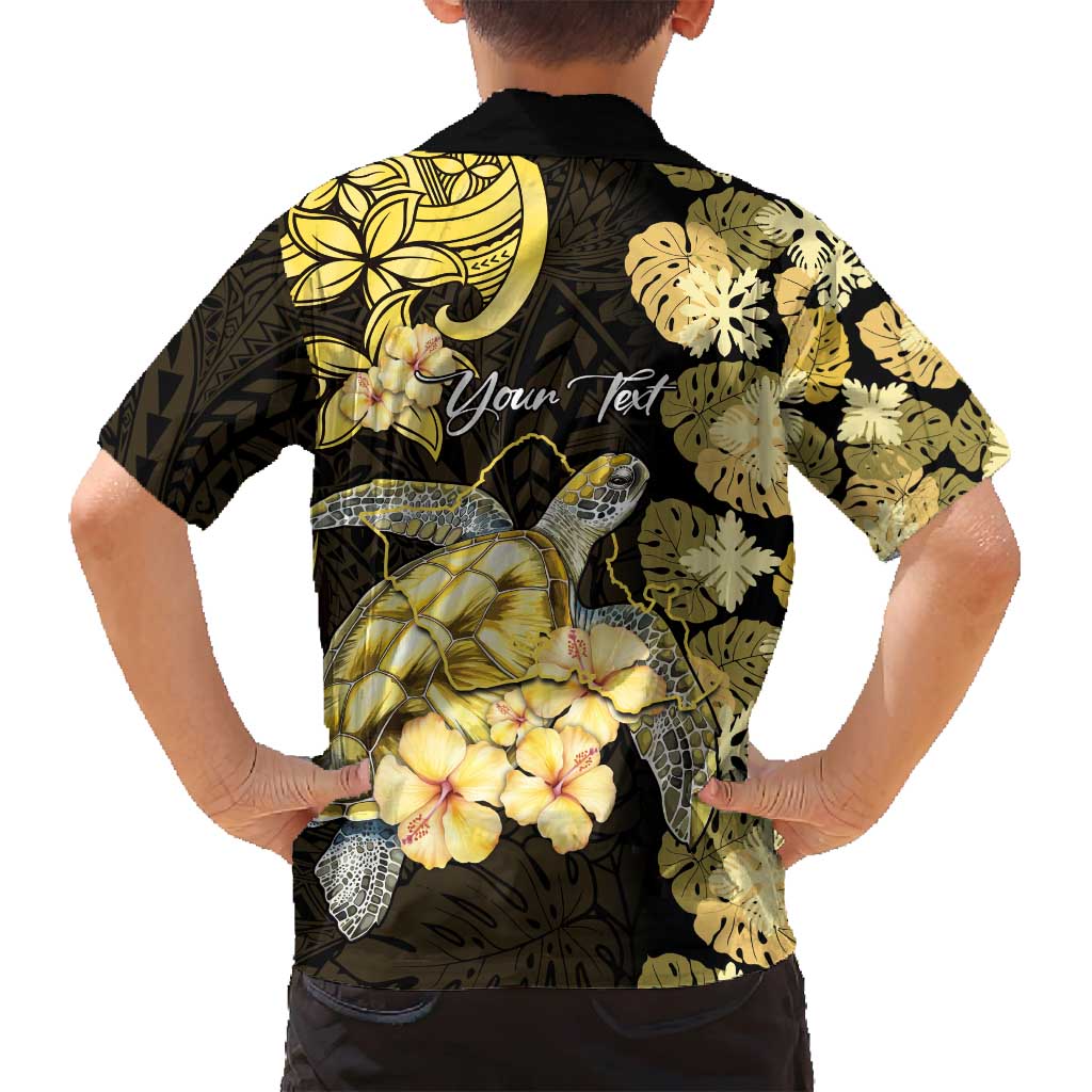 Personalised Aloha Hawaii Oahu Island Family Matching Off Shoulder Short Dress and Hawaiian Shirt Gathering Place Sea Turtle Ilima Flowers LT14 - Polynesian Pride