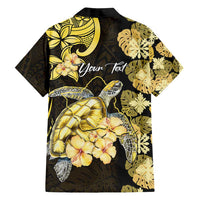 Personalised Aloha Hawaii Oahu Island Family Matching Off Shoulder Short Dress and Hawaiian Shirt Gathering Place Sea Turtle Ilima Flowers LT14 - Polynesian Pride
