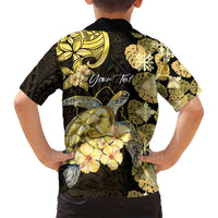 Personalised Aloha Hawaii Oahu Island Family Matching Summer Maxi Dress and Hawaiian Shirt Gathering Place Sea Turtle Ilima Flowers LT14 - Polynesian Pride