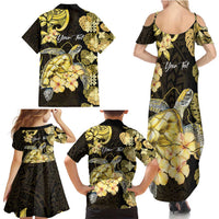 Personalised Aloha Hawaii Oahu Island Family Matching Summer Maxi Dress and Hawaiian Shirt Gathering Place Sea Turtle Ilima Flowers LT14 - Polynesian Pride