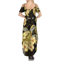 Personalised Aloha Hawaii Oahu Island Family Matching Summer Maxi Dress and Hawaiian Shirt Gathering Place Sea Turtle Ilima Flowers LT14 - Polynesian Pride
