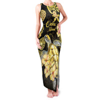 Personalised Aloha Hawaii Oahu Island Family Matching Tank Maxi Dress and Hawaiian Shirt Gathering Place Sea Turtle Ilima Flowers LT14 Mom's Dress Yellow - Polynesian Pride
