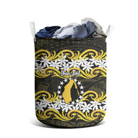 Personalised Cook Islands Aitutaki Laundry Basket Tiare Maori Polynesian Waves Tattoo