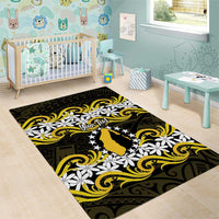 Personalised Cook Islands Aitutaki Area Rug Tiare Maori Polynesian Waves Tattoo
