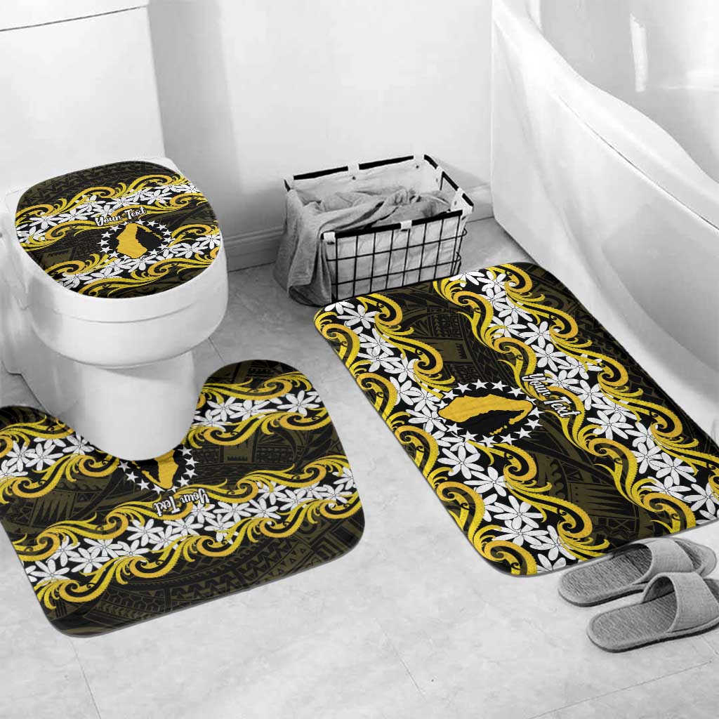Personalised Cook Islands Aitutaki Bathroom Set Tiare Maori Polynesian Waves Tattoo