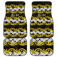 Personalised Cook Islands Aitutaki Car Mats Tiare Maori Polynesian Waves Tattoo