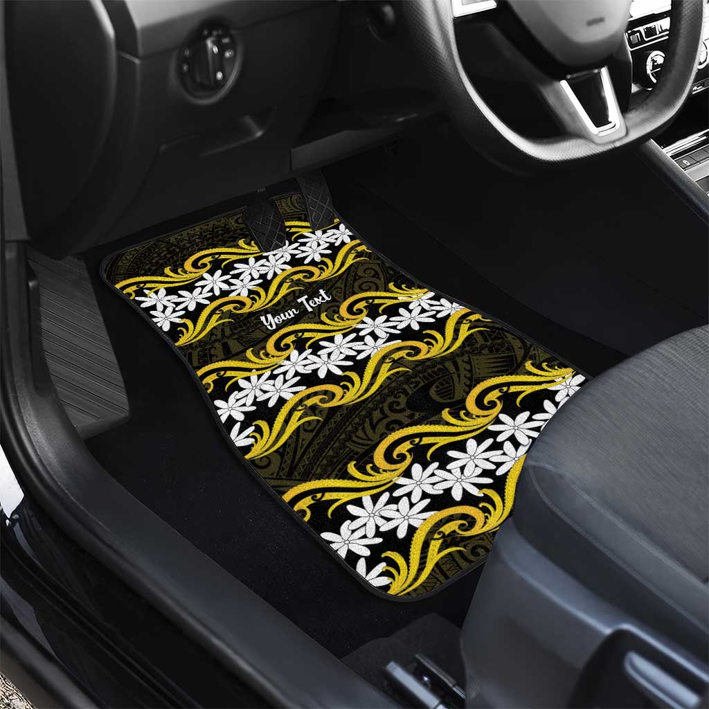Personalised Cook Islands Aitutaki Car Mats Tiare Maori Polynesian Waves Tattoo