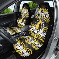 Personalised Cook Islands Aitutaki Car Seat Cover Tiare Maori Polynesian Waves Tattoo