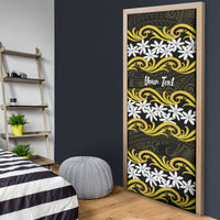 Personalised Cook Islands Aitutaki Door Cover Tiare Maori Polynesian Waves Tattoo