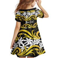 Personalised Cook Islands Aitutaki Family Matching Mermaid Dress and Hawaiian Shirt Tiare Maori Polynesian Waves Tattoo LT14 - Polynesian Pride