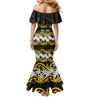 Personalised Cook Islands Aitutaki Family Matching Mermaid Dress and Hawaiian Shirt Tiare Maori Polynesian Waves Tattoo LT14 - Polynesian Pride