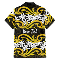 Personalised Cook Islands Aitutaki Family Matching Off Shoulder Maxi Dress and Hawaiian Shirt Tiare Maori Polynesian Waves Tattoo LT14 - Polynesian Pride