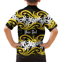 Personalised Cook Islands Aitutaki Family Matching Puletasi and Hawaiian Shirt Tiare Maori Polynesian Waves Tattoo LT14 - Polynesian Pride
